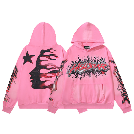 Hellstar Distressed Terry Cloth High Street Retro Hooded Sweatshirt